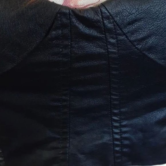 Lucca Couture black pleather bustier crop top 🐱 - Picture 4 of 6